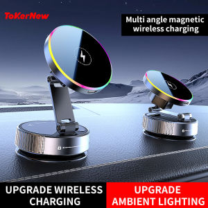 2025 ToKerNew K5 Wireless charging Car Phone Holder Suction Cup Vacuum Magnetic Phone Holder 360 °   rotatable and foldable Phone Holder
