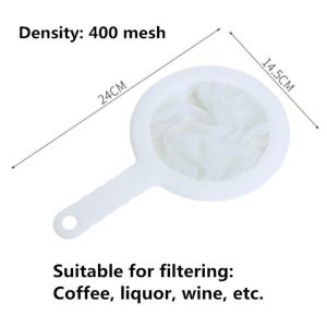 400/100 Mesh Kitchen Nut Milk Filter Ultra-fine Mesh Strainer Nylon Mesh Filter Spoon for Soy Milk Coffee