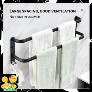 Premium Aluminum Towel Bar Rack Bathroom Towel Rack Holder Hanger Toilet Rack Tuala Rak Bilik Mandi Tandas