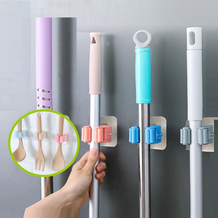 1Pc Mop Broom Holder Wall Mounted Mop Holder Hanger Mop Hook Racks Lazada  PH