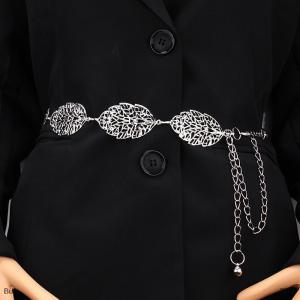 [COD] Buin Fashion Simple Openwork Leaf Decorated Chain Belt Thin Waist Chain Ladies Decoration Waistband Dress Metal Jewelry Accessories