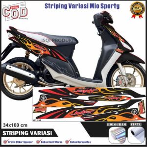Stiker Striping Variasi Yamaha Mio Sporty Motif Api Striping List Variasi Sporty Hologram Vinyl