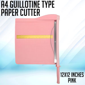 Print Digital 12x12 inches Paper Cutter Board with Ruler Guillotine Type Paper Trimer Cutter for Paper Black|Pink