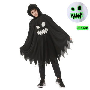 SG EmmAmy® Kids Halloween Ghost Costume Boys Girls Glow In The Dark Halloween Cosplay Cloak Cape