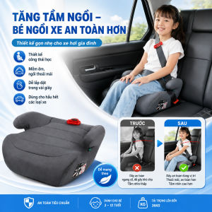 Ghế ngồi ô tô cho bé Ghế nâng trẻ em di động cho ô tô dành cho trẻ từ 3-12 tuổi kiểu dáng đơn giản đệm nhẹ thích hợp cho du lịch Ghế an toàn ô tô cho bé