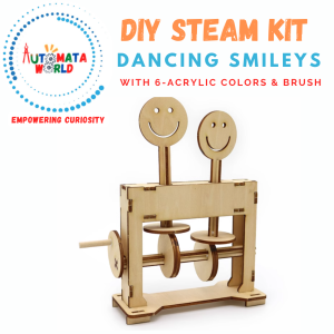 Automata World Dancing Smileys DIY Kit STEAM DIY Kit Children Party gift STEM toys with coloring set for kids