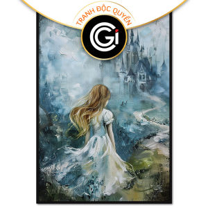 Tranh công chúa cổ tích tranh sơn dầu cổ điển Châu Âu tranh treo tường tranh dán tường treo phòng bé gái in canvas. CGI - 552