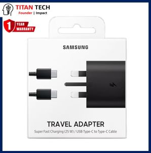 (SG LOWEST) Samsung 25W Super Fast Charger 2.0 EP-TA800NBEGGB – Type C USB C Travel Adapter for Galaxy Note S20 S21 S22 S23 Ultra FE 3 Pin Plug UK