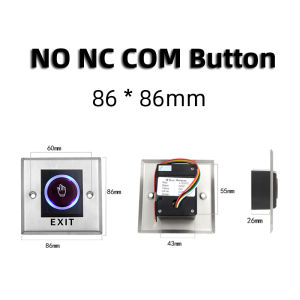 Boland Door Exit Push Button Release Switch Opener NO COM NC LED light For Door Access Control System Entry Open Touch