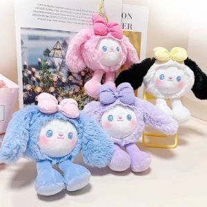 CRNGW Soft Rabbit Plush Doll Pendant Long Eared Plush Rabbit Plush Keychain Rabbit Pendant 13cm Rabbit Plush Keyring Bag Pendant