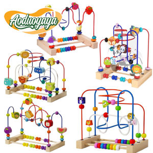 MeowMart Wooden Bead Maze Toy Montessori Learning Wire Beads Motor Skill Tahan Lama Rumah Tangga Toddler