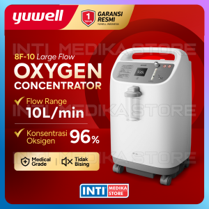 YUWELL - Oxygen Concentrator 8F10 Large Flow 1-10 Liter per Menit + Layar LED | Tabung Oksigen Elektrik Cocok untuk Sesak Nafas Hipoksia Sedang Berat