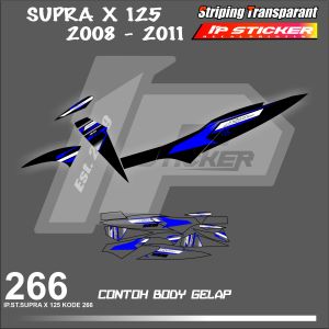 SUPRA X125 2008-2011  (COD) STIKER STRIPING MOTOR HONDA SUPRA X125  HOLOGRAM DAN TRANSPARAN