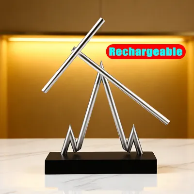 Rechargeable Kinetic Swing Perpetual Motion Desk Ornament Swinging Sticks Sculpture for Home Office Living Room Business Gift Malaysia Ready Stock COD