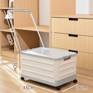 New Foldable Multi-Purpose Storage Box with Wheels and Cover Space-Saving Organizer for Books Toys and Papers