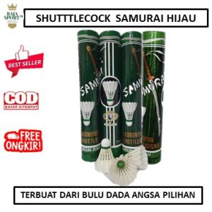 TERLARIS !! Kok shuttlecock SAMURAI HIJAU IJO - Kok bulu tangkis 1 slop - kok GAJAH MADA - kok badminton - bola badminton - cok badminton murah