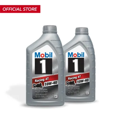 Mobil 1™ Racing 4T 10W-40 Advanced Multigrade Synthetic Four-Stroke Motorcycle Engine Oil 1Lx2