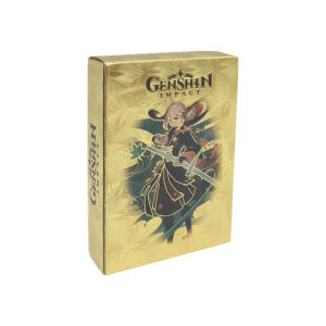 Genshin Impact Tarding Card PVC 55Pcs Golden Cards/Box Klee Kamisato Ayaka ZhongLI Anime Collections Toys For Boys Kids
