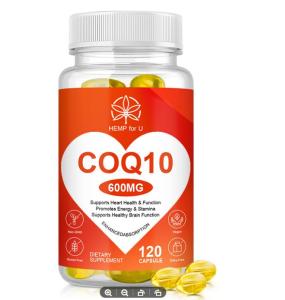 COQ10 Coenzyme Q10 Vegetarian Gluten Free Promotes Cardiovascular Health Heart Health Provides Energy Ultra High Absorption