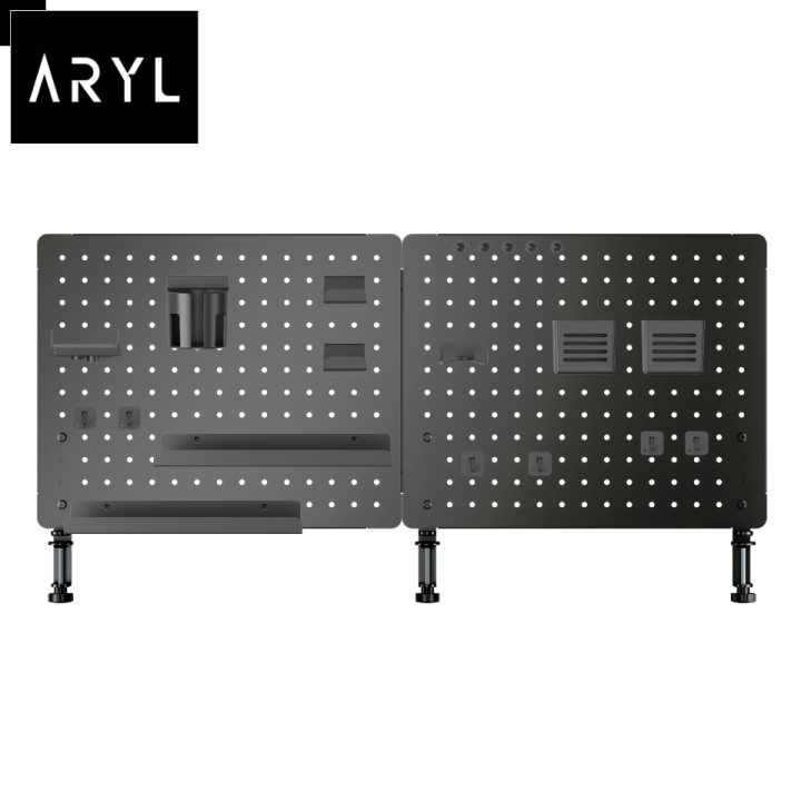 the Aryl™ ClampOn Desk Pegboard Panel with Accessory Package Home