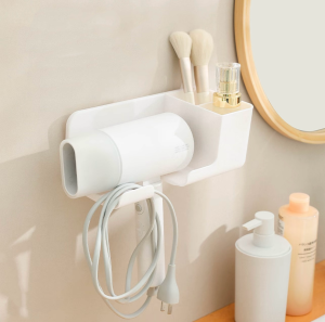 Wall Mounted Hair Dryer Rack Holder Punch-Free Toilet Wall Bracket Bathroom Hair Dryer Storage Rack