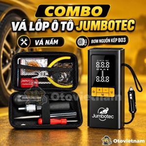 Bộ Cứu Hộ Lốp Xe Chuyên Dụng Otovietnam - Bơm Lốp Điện Tử B03 & Bộ Nấm Vá Lốp Xe Không Ruột Jumbotec