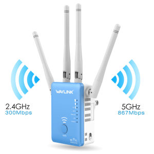 WAVLINK Kích Sóng Wifi 4 râu tốc độ cao 1200Mbps Bộ mở rộng phạm vi không dây băng tần kép có độ lợi cao Mở rộng sóng Wifi Tăng cường mạng Wifi