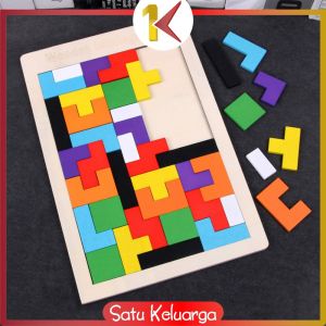 SK-M334 Puzzle Wooden Intellegence Mainan Kayu Anak / Tetris Block Mainan Edukasi Anak / Puzzle Kayu Balok Susun Rainbow Anak / Russian Block Toys Kids Import