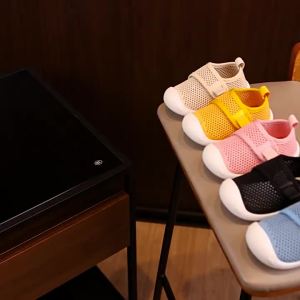 FE Children 1-3 Years Old 2 Summer Baby Toddler Shoes Soft Bottom Closed Toe Sandals Breathable Mesh Flying Woven Hollow Beach Kids