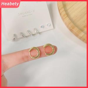 Heabety  1 bộ bông tai kim loại hình tròn nhỏ dáng thả thời trang mới dành cho nữ bộ bông tai dạng xỏ khuyên có mặt dây chuyền sành điệu quà tặng trang sức
