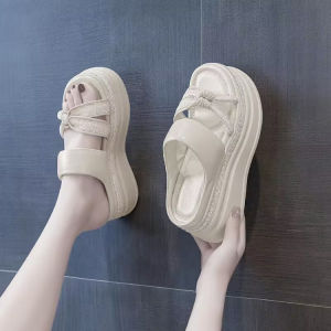 [Free Shipping] Rhinestone Thick-Soled Womens Sandals 2026 New Summer Fashionable Soft-Soled Platform Wedge Roman High-Heel Sandals