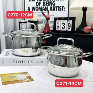 Nồi Canh Mini Inox Chockmen Size 12-14cm Nồi Inox 18/10 Đúc Nguyên Khối Dùng Được Trên Mọi Loại Bếp