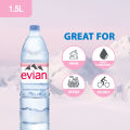 Evian Natural Mineral Water 12 x 1.5L Case. 