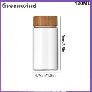 【Greenwind】 Coffee Beans Storage Container Glass Tube With Wood Tool Bottled Tubes Grain Storage Wooden Sealed Canisters Barista Tool Gift