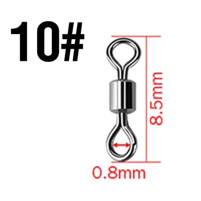 100Pcs/Set Fishing Barrel Bearing Rolling Swivel Solid Ring LB Lures Connector Fishing Accessories