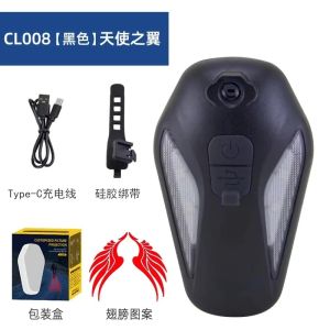 2026 Wings of Angels Bicycle Projection Tail Light Bicycle Tail Led Warning Light Rechargeable Motorcycle Projection Tail Light