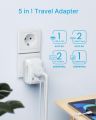 2 Pack European Travel Plug Adapter, VINTAR Foldable International Power Adapter with 2 AC Outlets 3 USB Charging Ports(2 USB C), Type C Power Adaptor to Most Europe Italy Spain France Iceland Germany. 