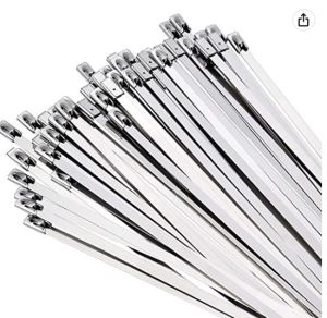 25cm width 4.5mm Metal Cable Zip Ties Heavy Duty Premium Stainless Steel Cable Tie with 198LBS Tensile Strength
