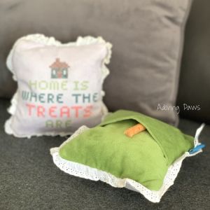 Squeaky BARK Nanas Throw Pillow Interactive Snuffle Hide Treats Nosework Plush Pet Dog Puppy Cat Soft Toy with Squeaker and Crinkle Sound