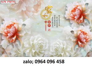 Tranh gạch men 3d ốp tường phòng khách - SXC522