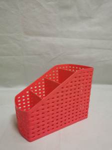 4 Grids Rattan Design Pen Holder/Desk Organizer Remote Holder/School Supplies Office Desk Stationery Organizer