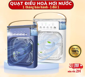 Quạt điều hoà mini phun sương dung tích 600ml quạt điều hòa hơi nước quạt để bàn mini làm mát 3 chế độ tích hợp đèn LED
