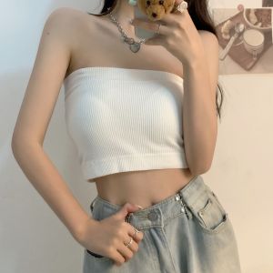 เสื้อชั้นในเกาะอกรุ่นถอดสายได้ บราเกาะอกผ้ายืด สายเดี่ยวถอดสายได้ เสื้อเกาะอกมีฟองน้ำในตัว ใส่สบาย