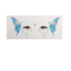 BEAUTYLADIES Waterproof Glitter Butterfly Face Tattoo Realistic Star Heart Face Temporary Tattoo Fashion Convenient Face Tattoo Sticker Women Kids Children
