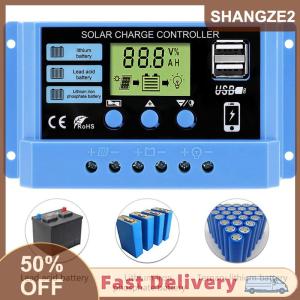 【E-WOITD】 30A 20A 10A năng lượng mặt trời CHARGE CONTROLLER 12V 24V tự động panel năng lượng mặt trời PV LCD điều khiển cho chì-axit pin pin lithium kép USB