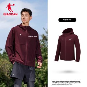Qiaodan Feiying Mens Jacket Woven Quick-Dry Lightweight Stretch Running Jacket QXBFD3253018