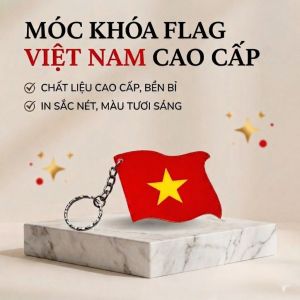 Móc khóa cờ đỏ sao vàng Tôi yêu Việt Nam Ép Flag cao cấp Chủ đề yêu nước làm quà tặng ý nghĩa dịp 2/9