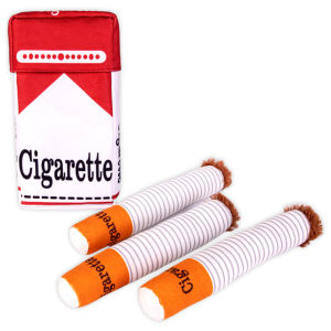 【New Arrival】 Cigarettes Dog Toy Squeaky Cigar Toy Interactive Imitation Cigar Chew Toy Funny Plush Dog Chew Toy Novelty Pet Supplies