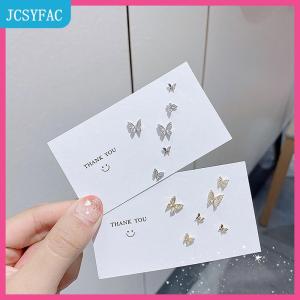 JCSYFAC Bộ 6 chiếc khuyên tai nụ pha lê đơn giản dành cho nữ khuyên tai đá zircon hình bướm phụ kiện trang sức dự tiệc đám cưới đính hôn cho nữ
