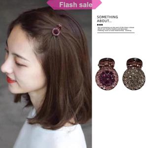 SHENHAO2🎀 2 4 cái kẹp tóc mini tròn Rhinestone kẹp móng vuốt nữ Zircon Retro kẹp tóc nhỏ kẹp Tóc Cua Phụ kiện tóc nữ ﻿